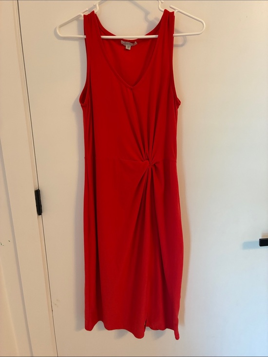 Ultra Flirt Dresses & Skirts - Ultra Flirt Red Sleeveless Knot-Detail Midi Dress